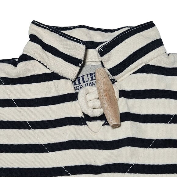 Hublot Striped Nautical Long Sleeve Shirt Infant Size 12 Months White Navy - Picture 3 of 5
